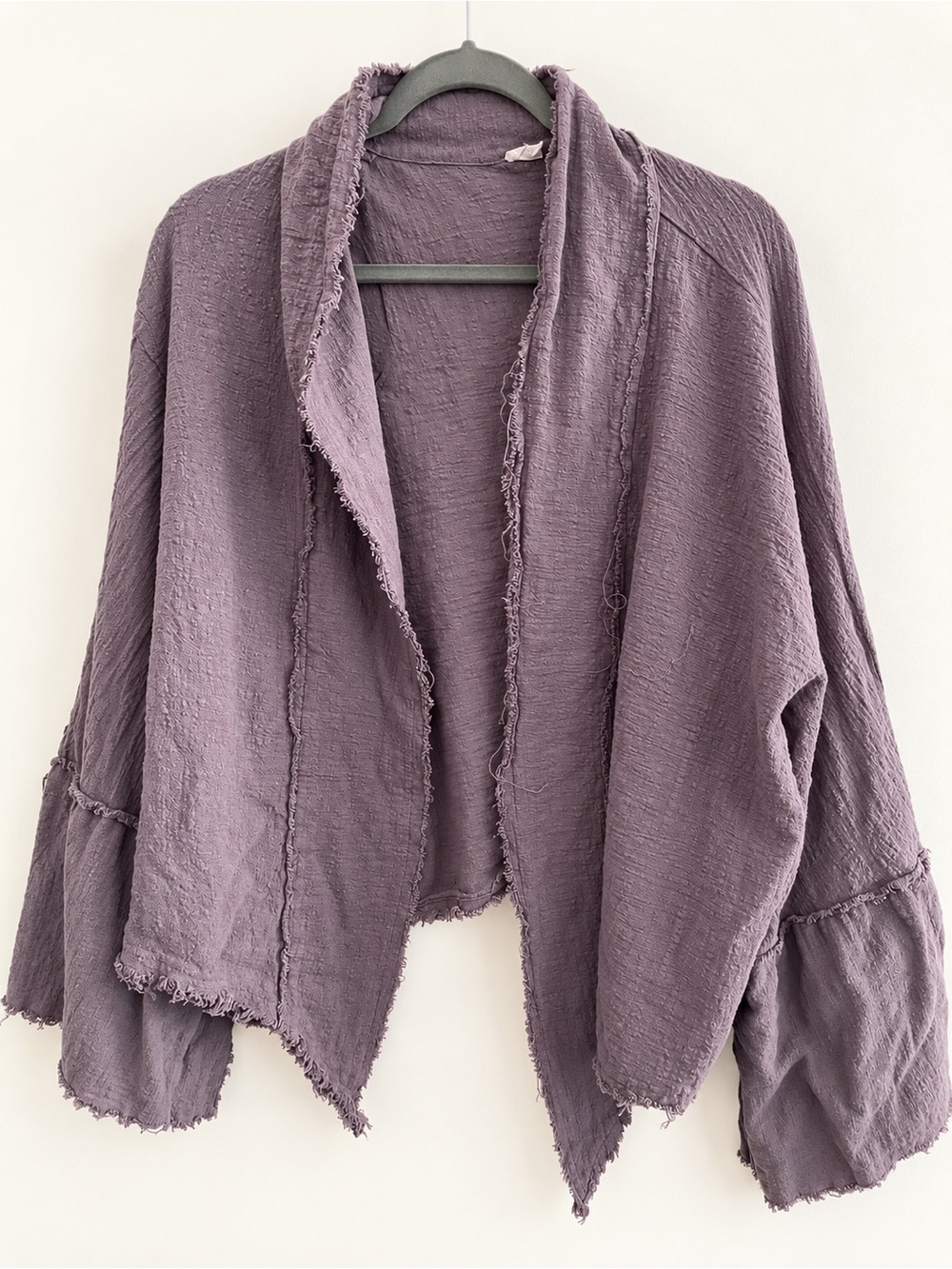 Newbury Kustom Purple Raw Edge Waterfall Jacket Medium